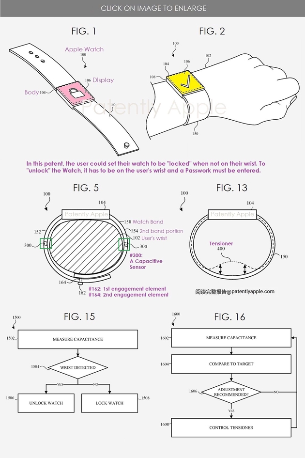 苹果新专利：可针对不同场景的需求电动调整 Apple Watch 表带