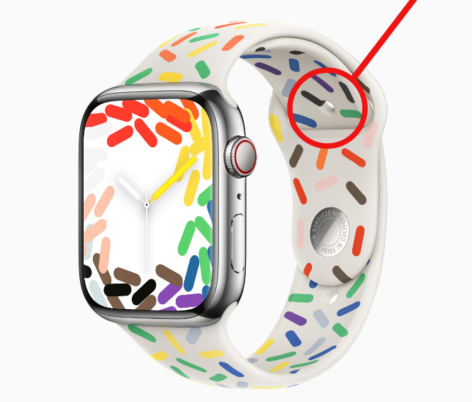 苹果 Apple Watch 2023 款彩虹表带工艺翻车：随机生成几何图形压模不均